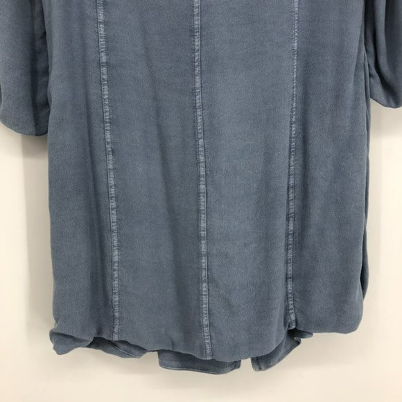 ELISA CAVALETTI Slate Blue Slouchy Jersey Buttoned Long Overcoat NWT crepe SP - Picture 8 of 16